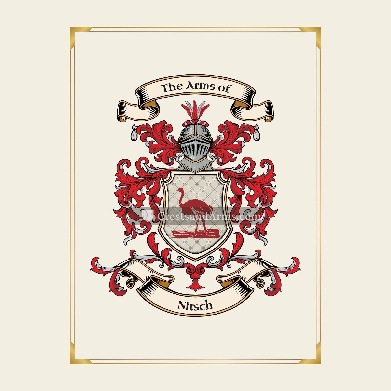 With gold border