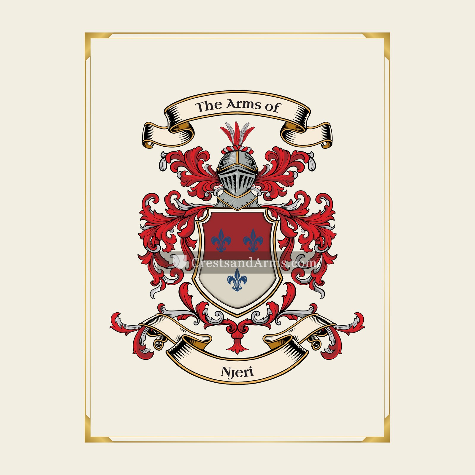 With gold border