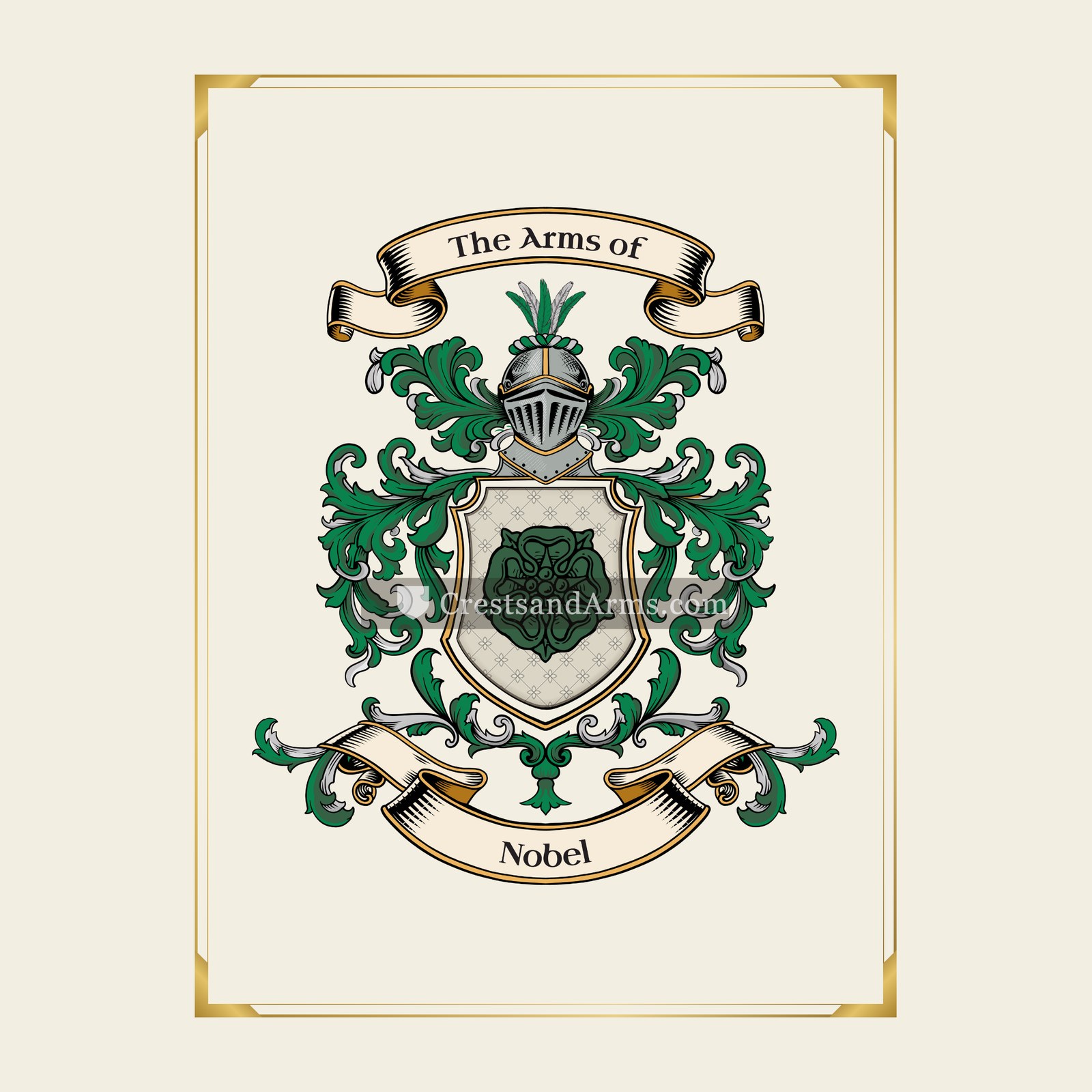 With gold border