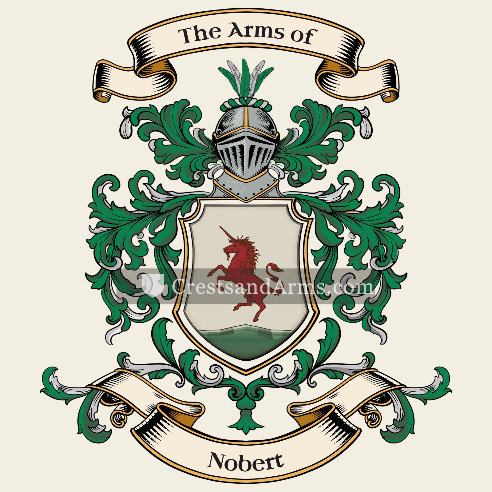 The Nobert coat of arms, drawn from the recorded blazon