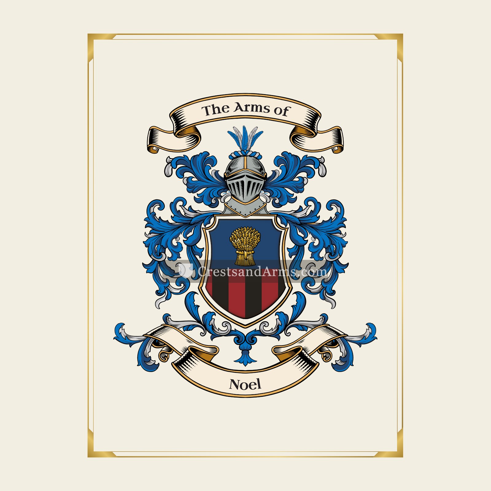 With gold border