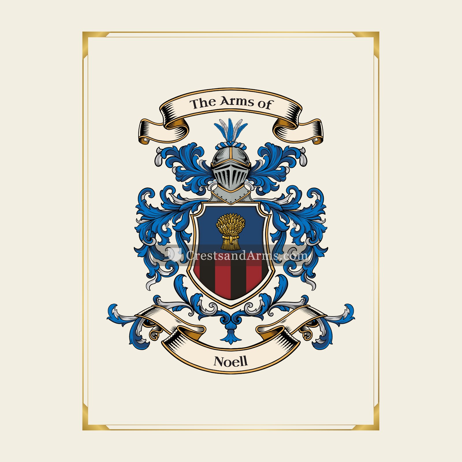 With gold border
