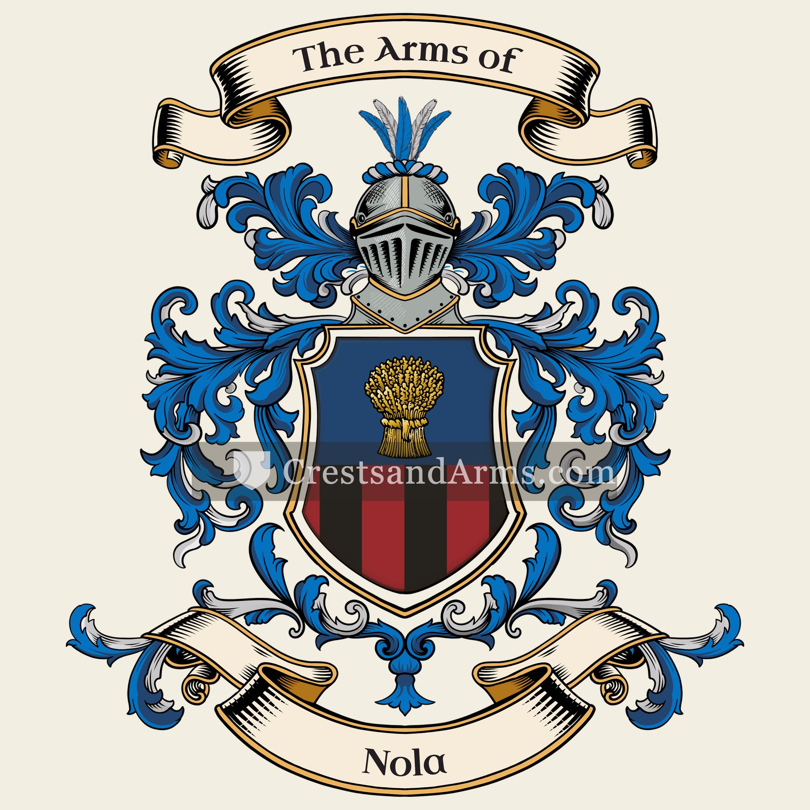The Nola coat of arms, drawn from the recorded blazon