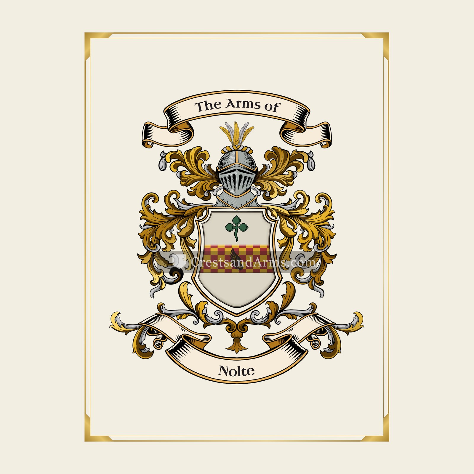With gold border