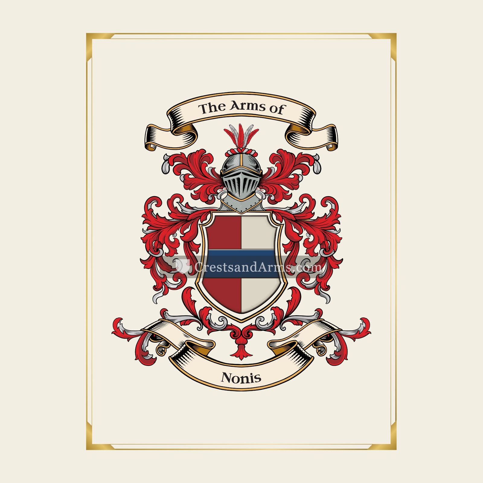 With gold border