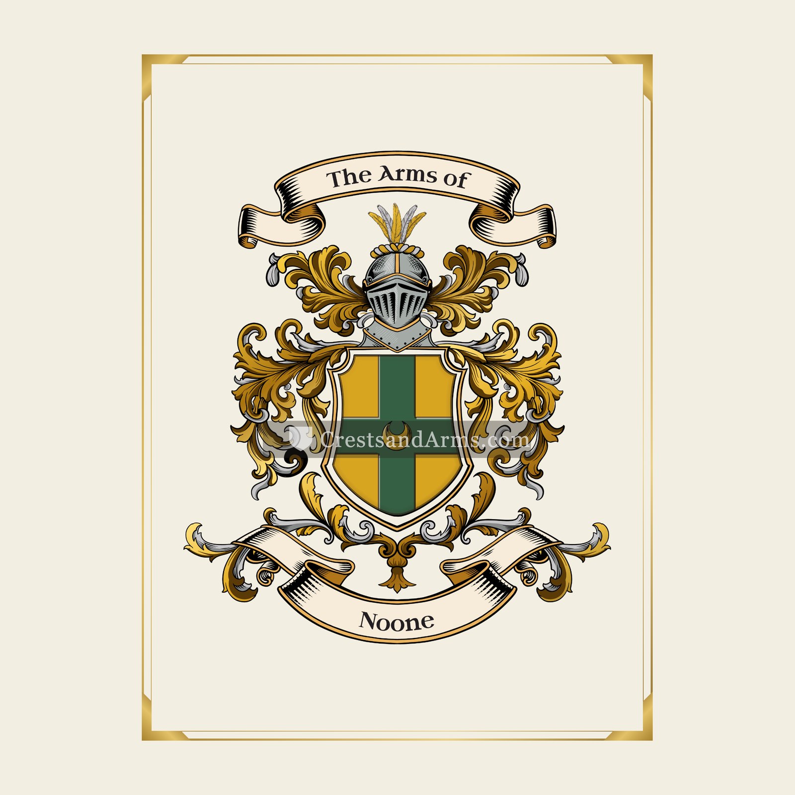 With gold border