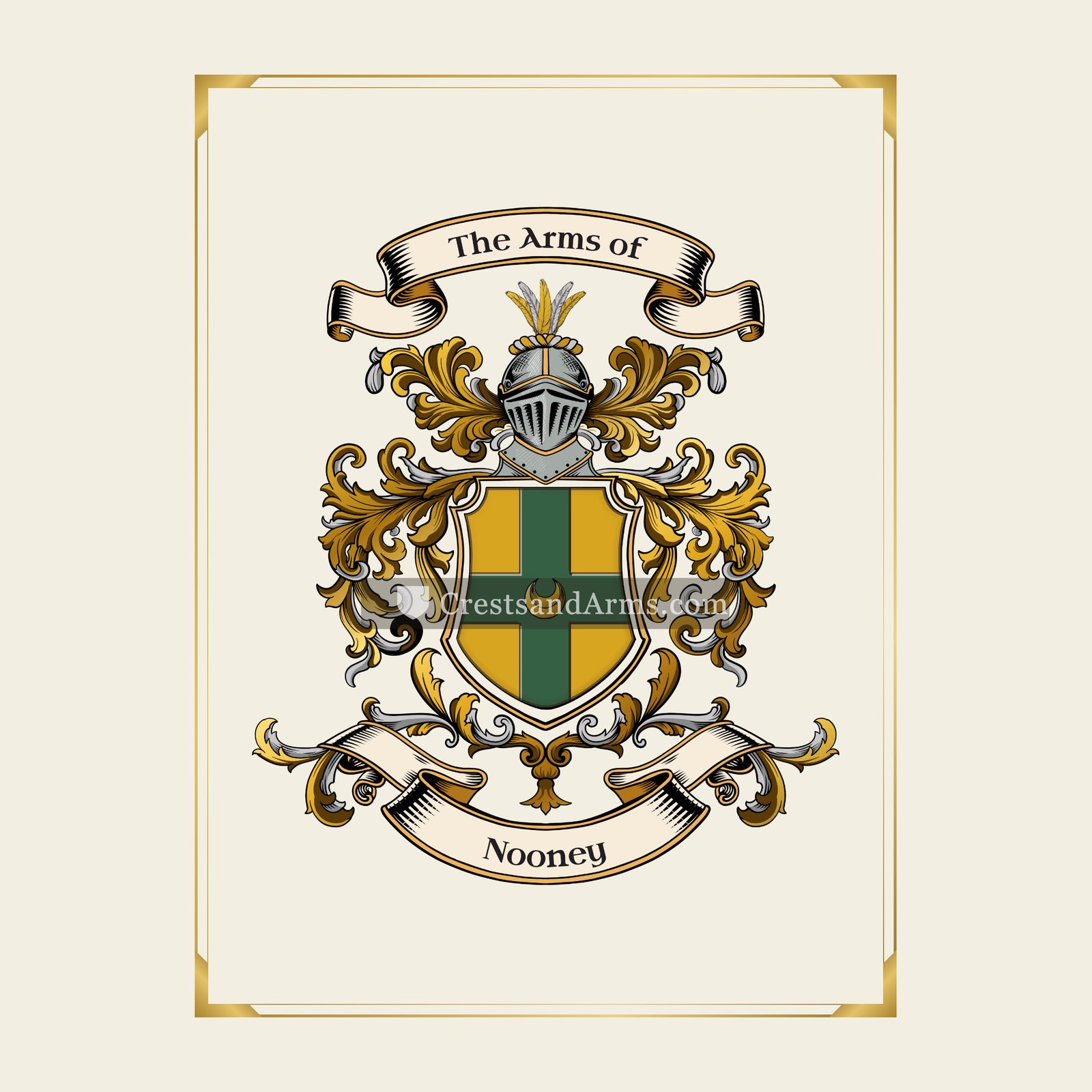 With gold border