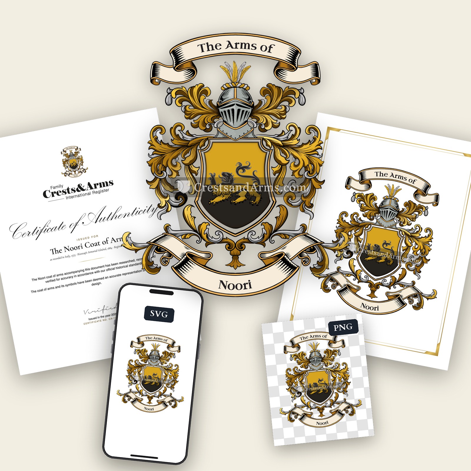 The Noori arms on the coat of arms — digital pack