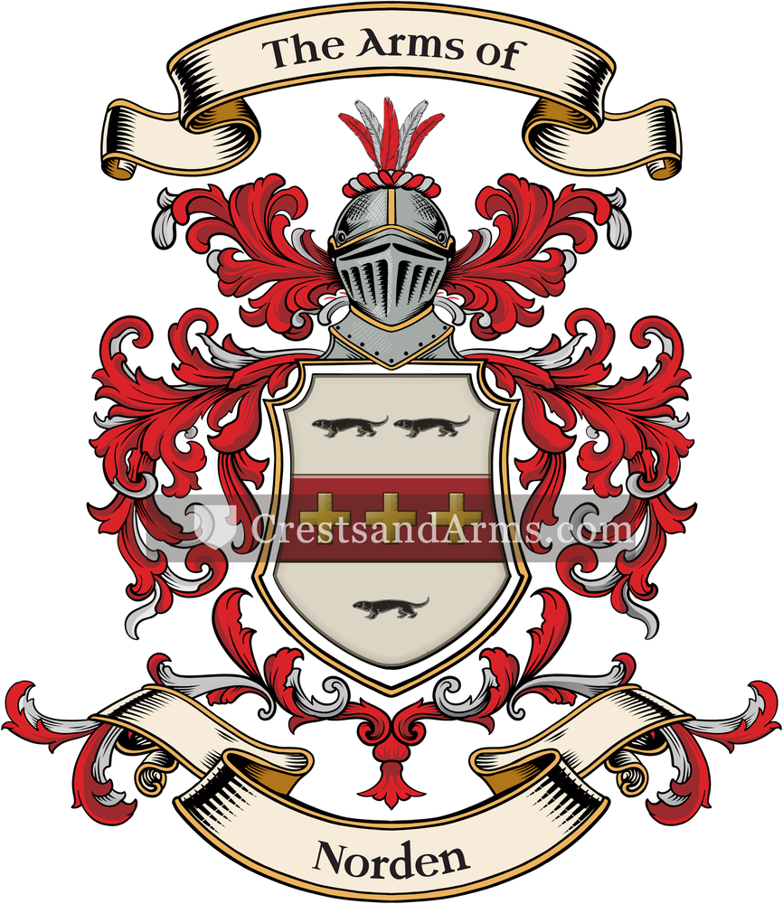 The Norden coat of arms, drawn from the recorded blazon