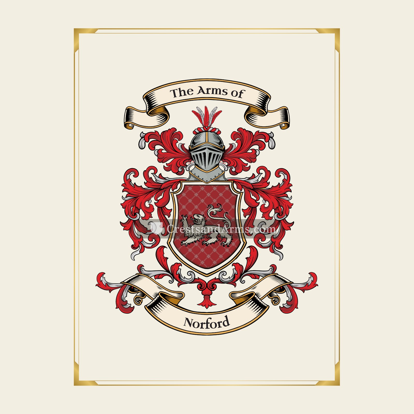 With gold border