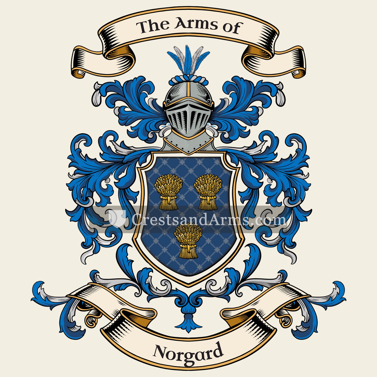 The Norgard coat of arms, drawn from the recorded blazon