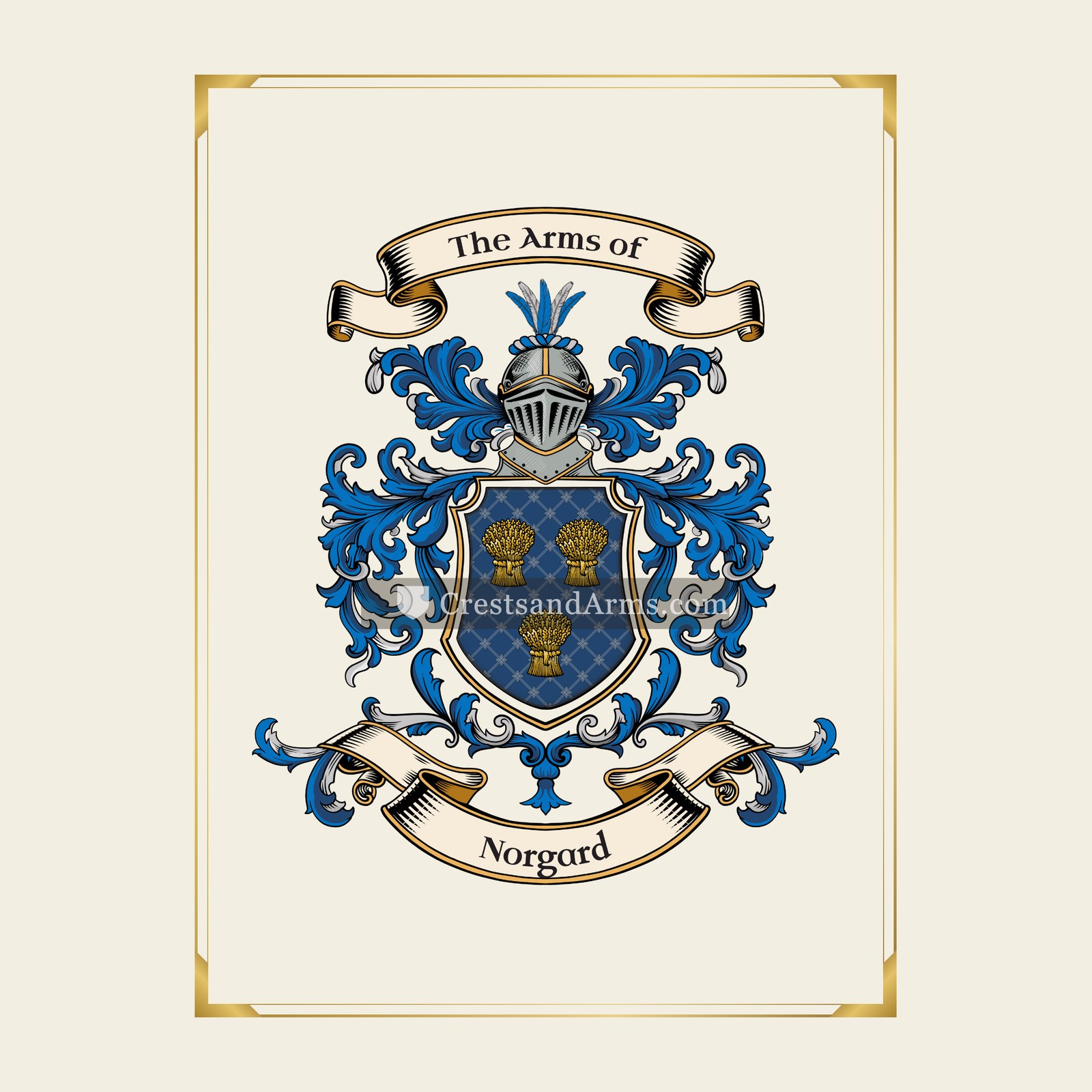 With gold border