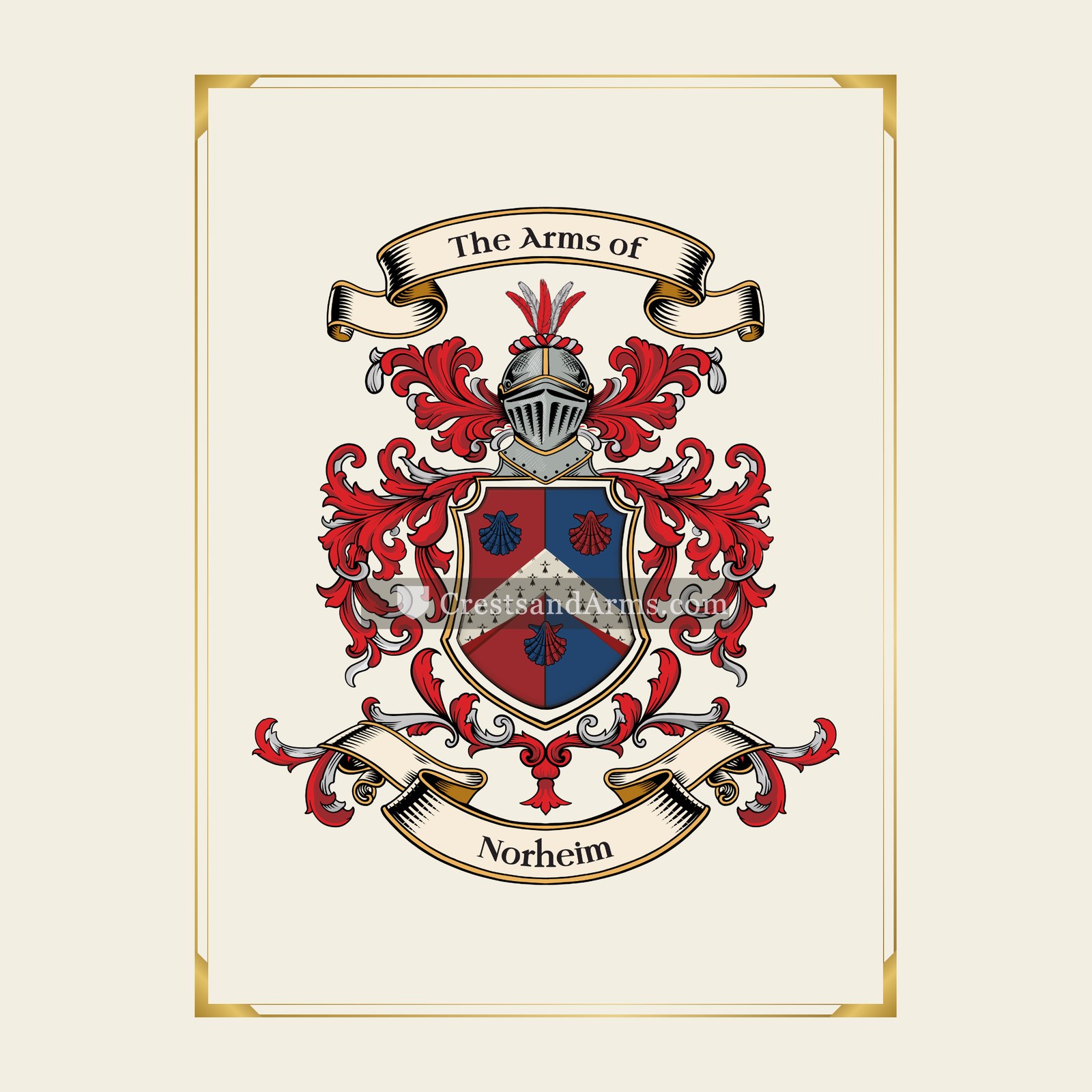 With gold border