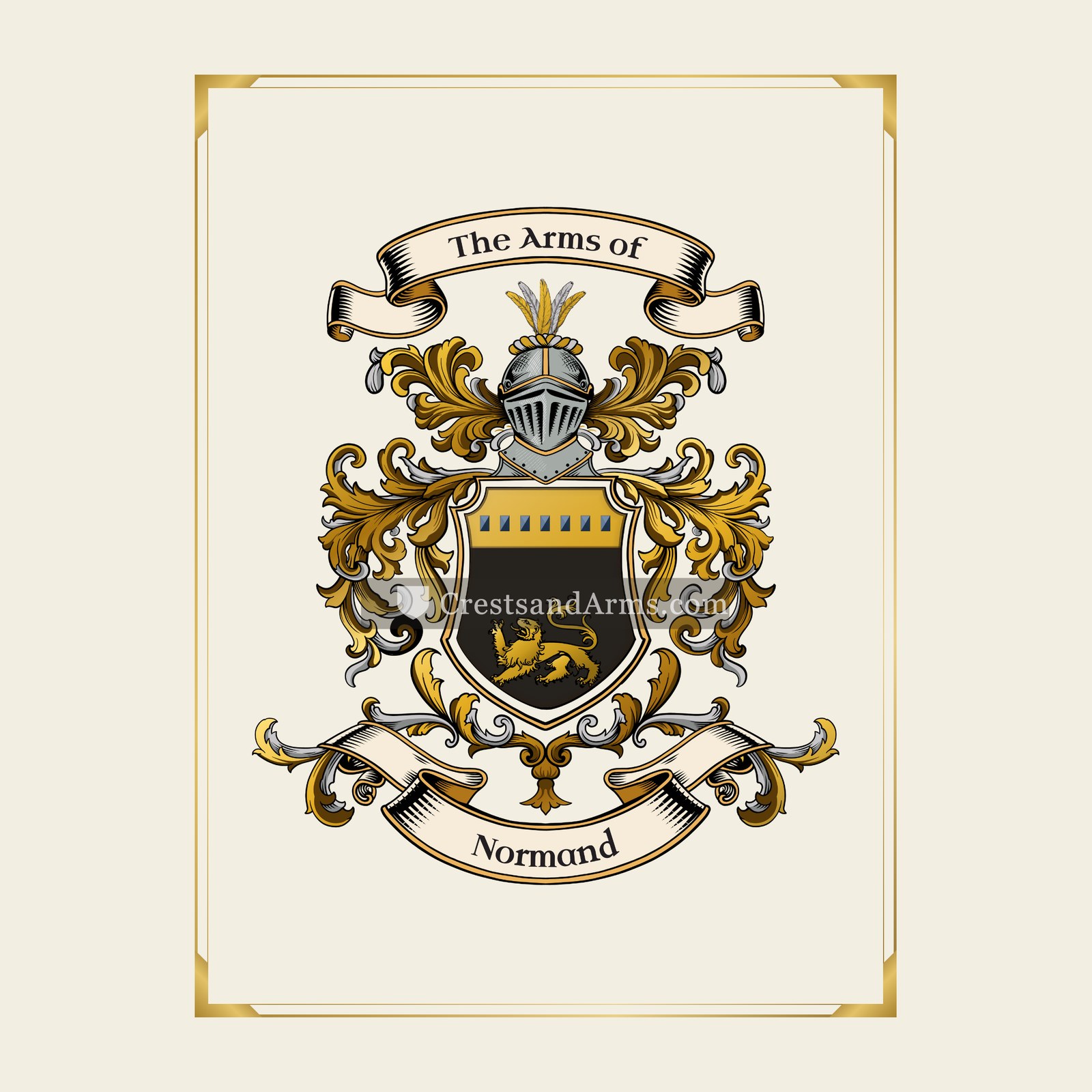 With gold border