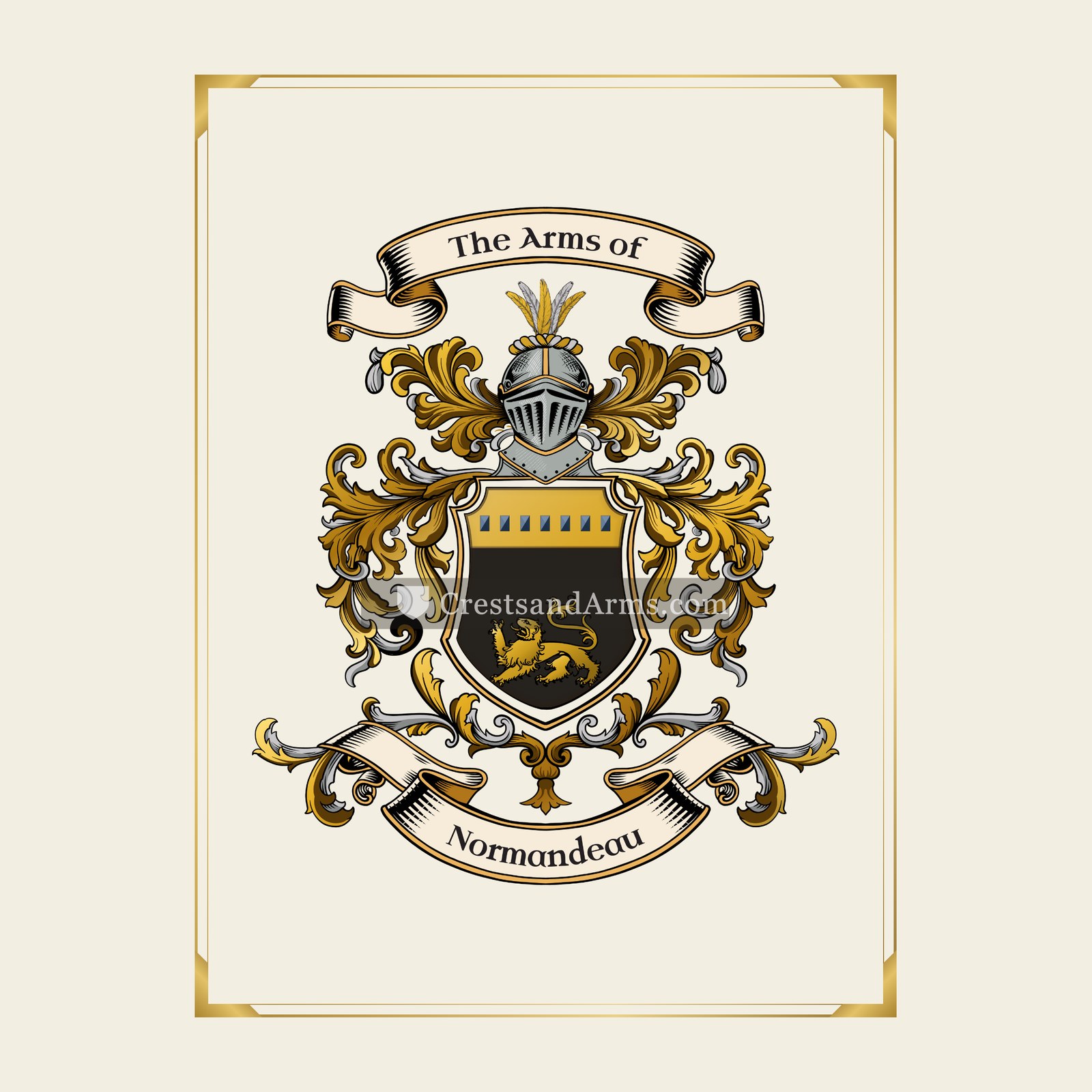 With gold border