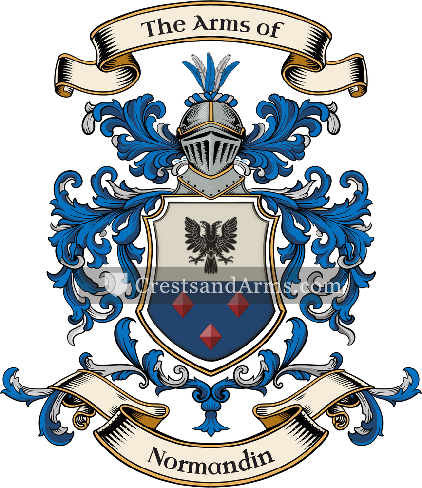 The Normandin coat of arms, drawn from the recorded blazon