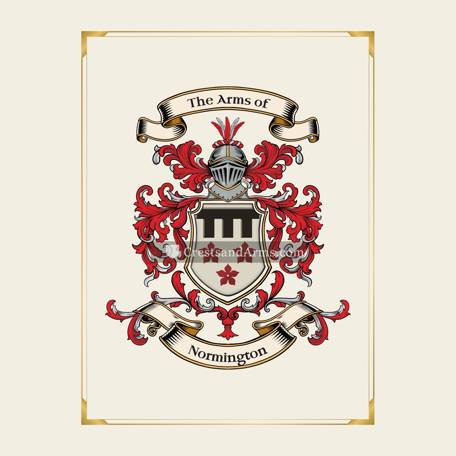 With gold border
