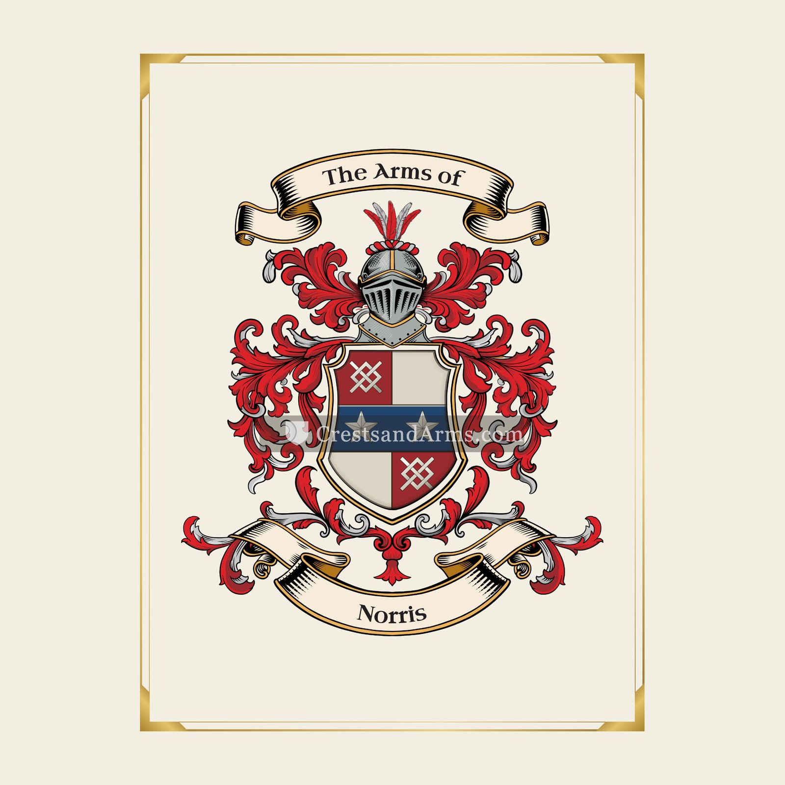 With gold border