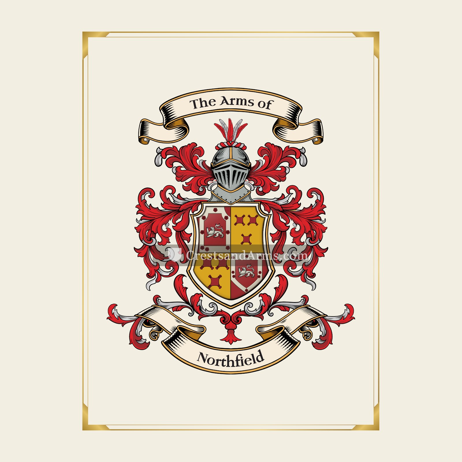 With gold border