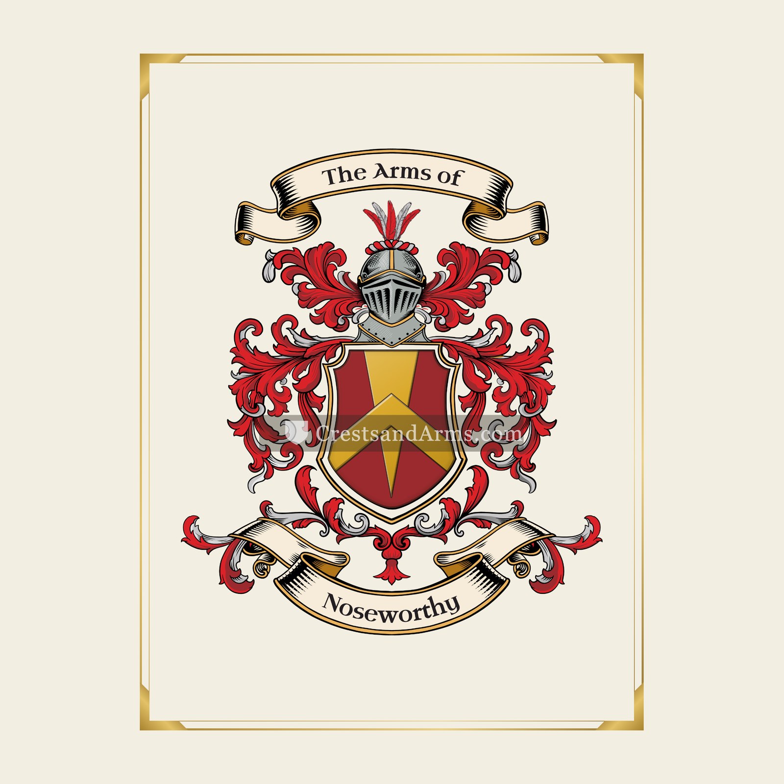 With gold border