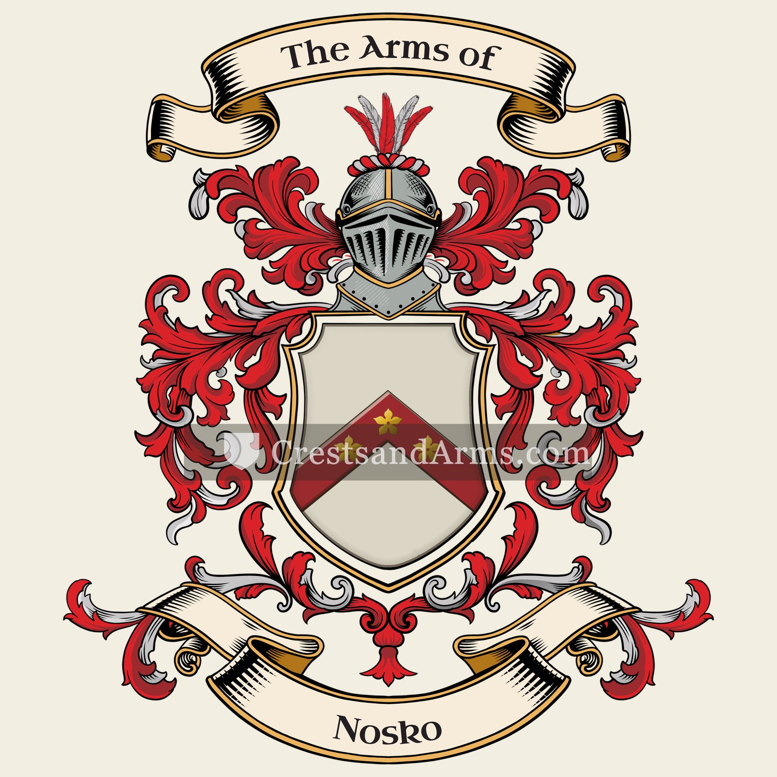 The Nosko coat of arms, drawn from the recorded blazon