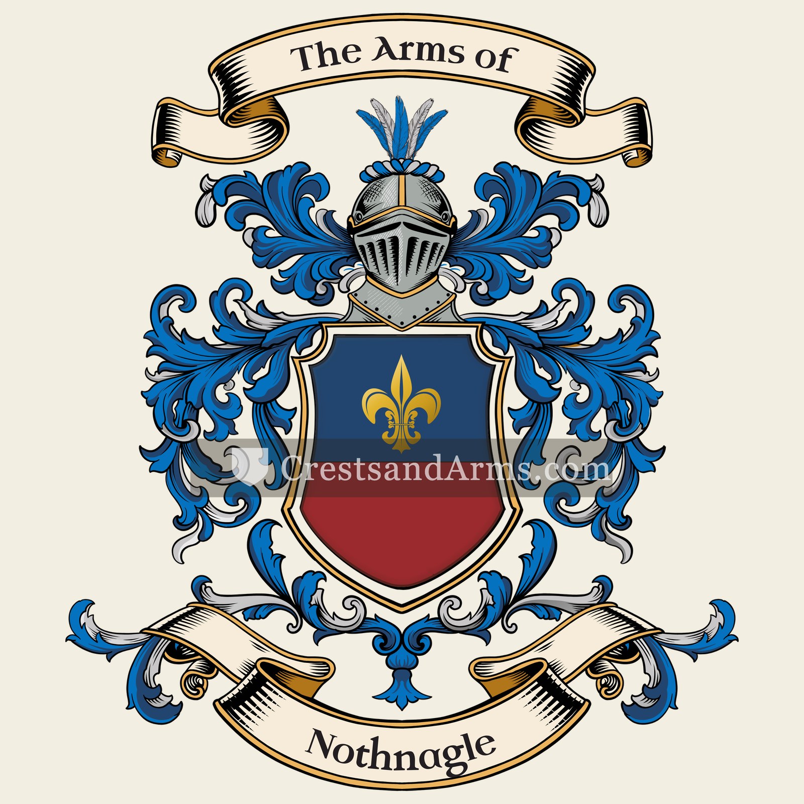 The Nothnagle coat of arms, drawn from the recorded blazon