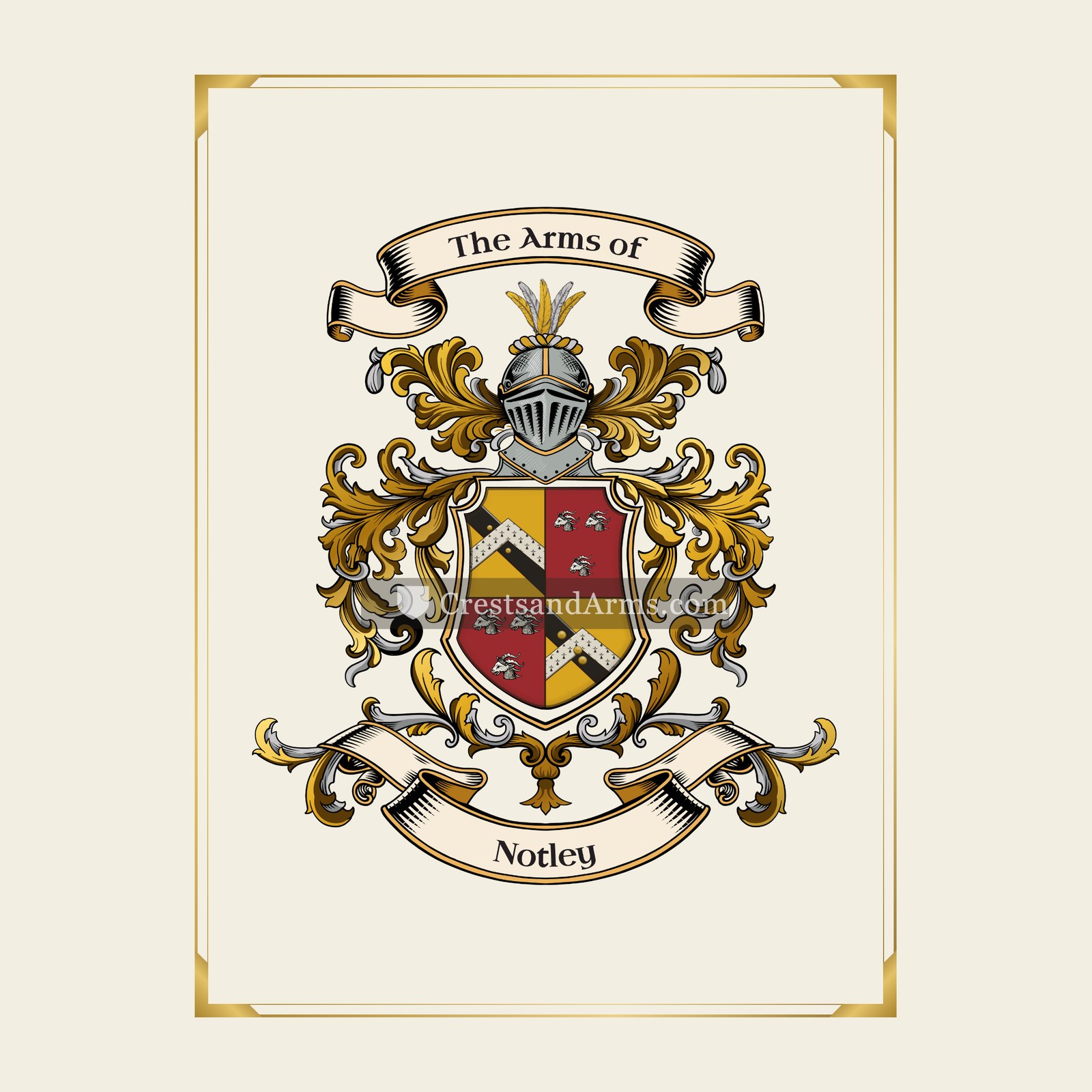 With gold border