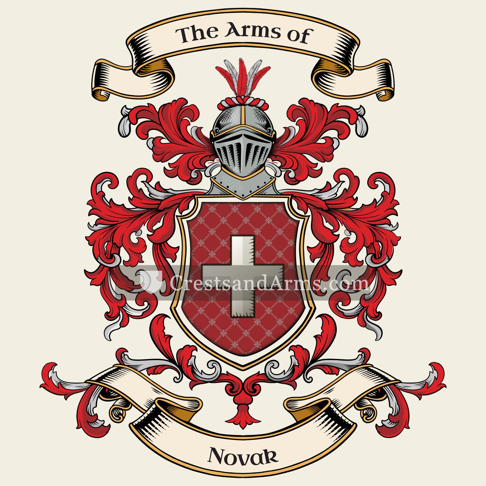 The Novak coat of arms, drawn from the recorded blazon