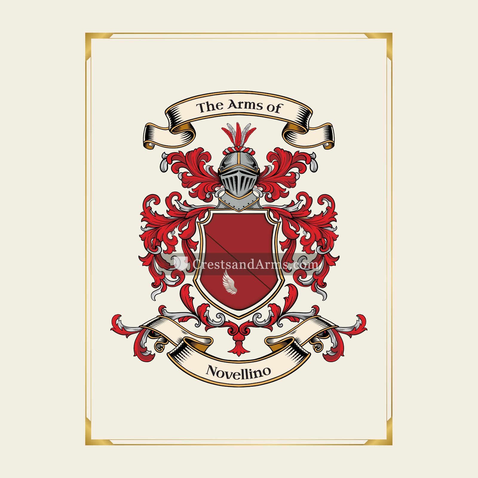 With gold border