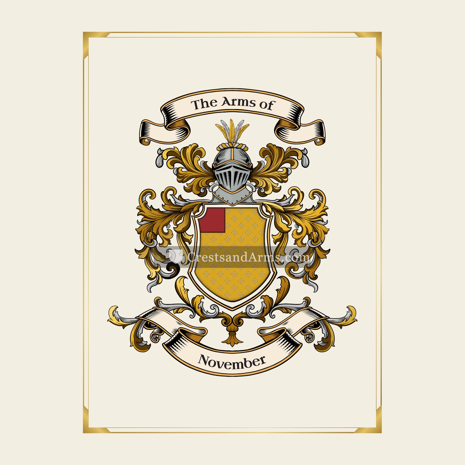 With gold border