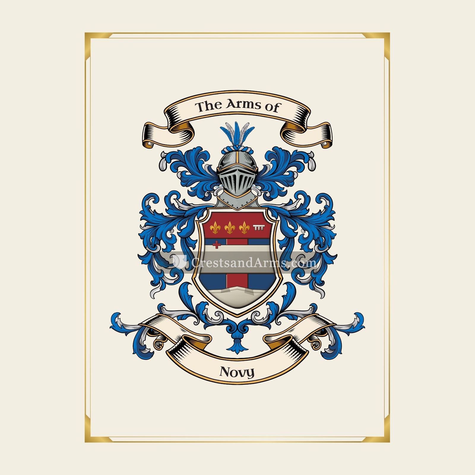 With gold border