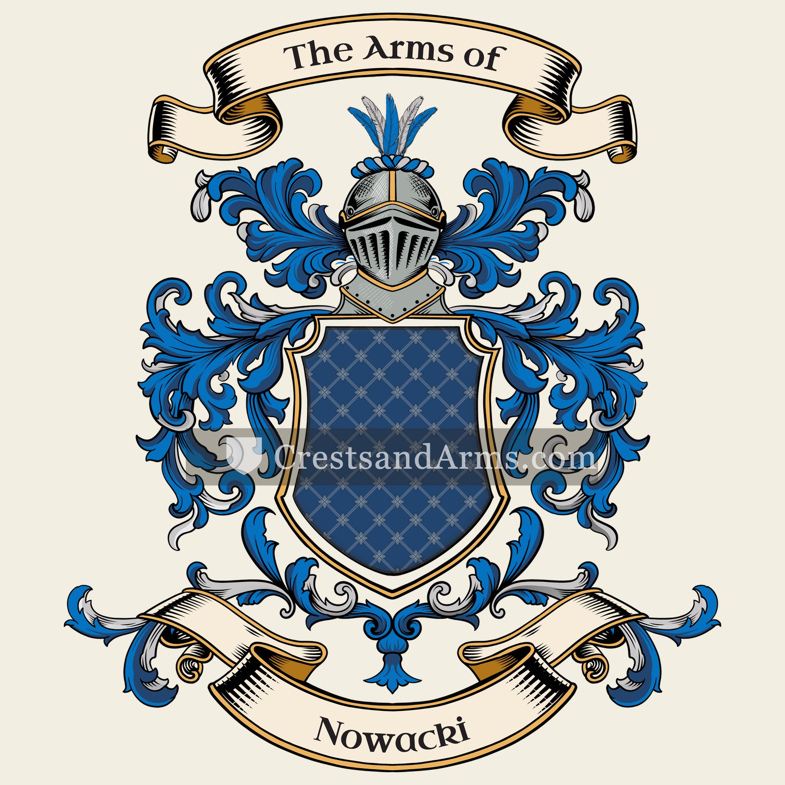 The Nowacki coat of arms, drawn from the recorded blazon