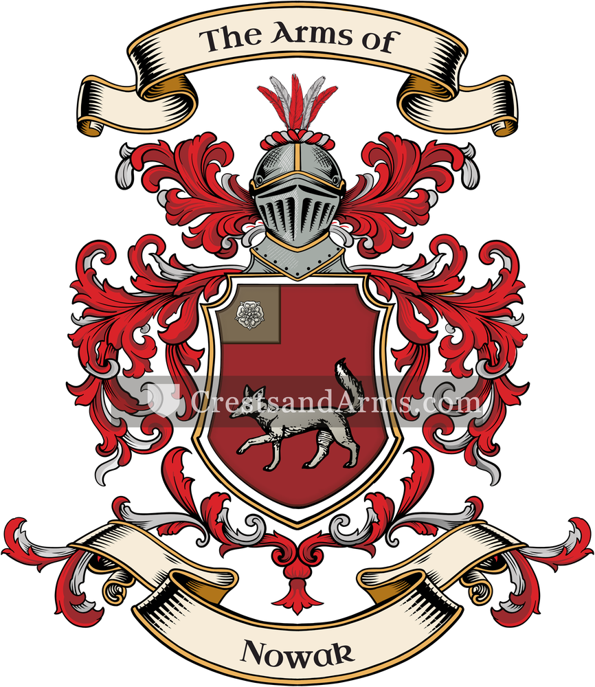 The Nowak coat of arms, drawn from the recorded blazon