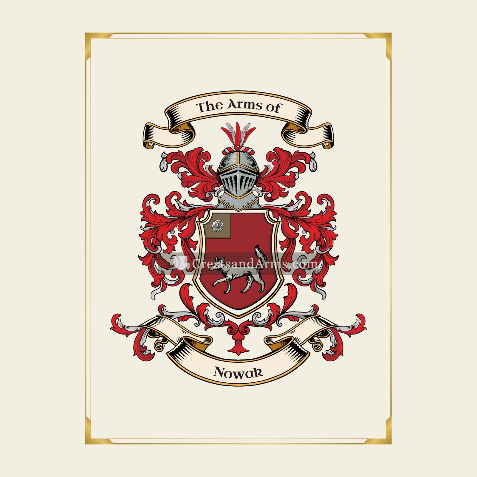 With gold border