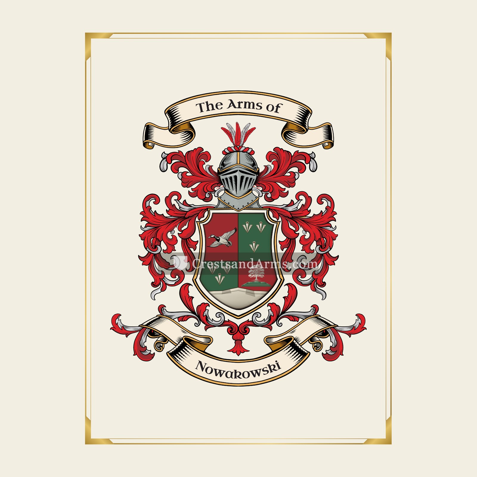 With gold border