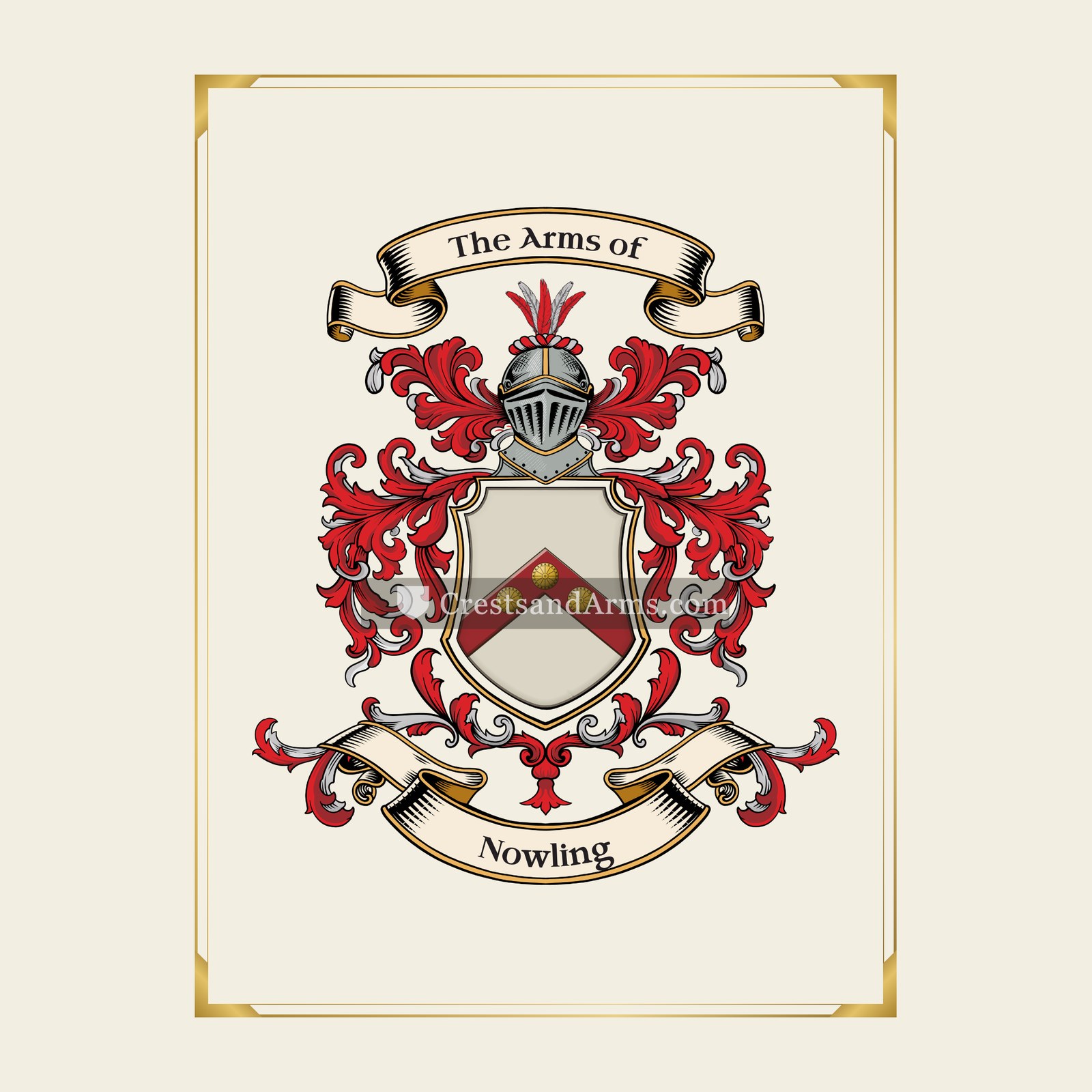 With gold border