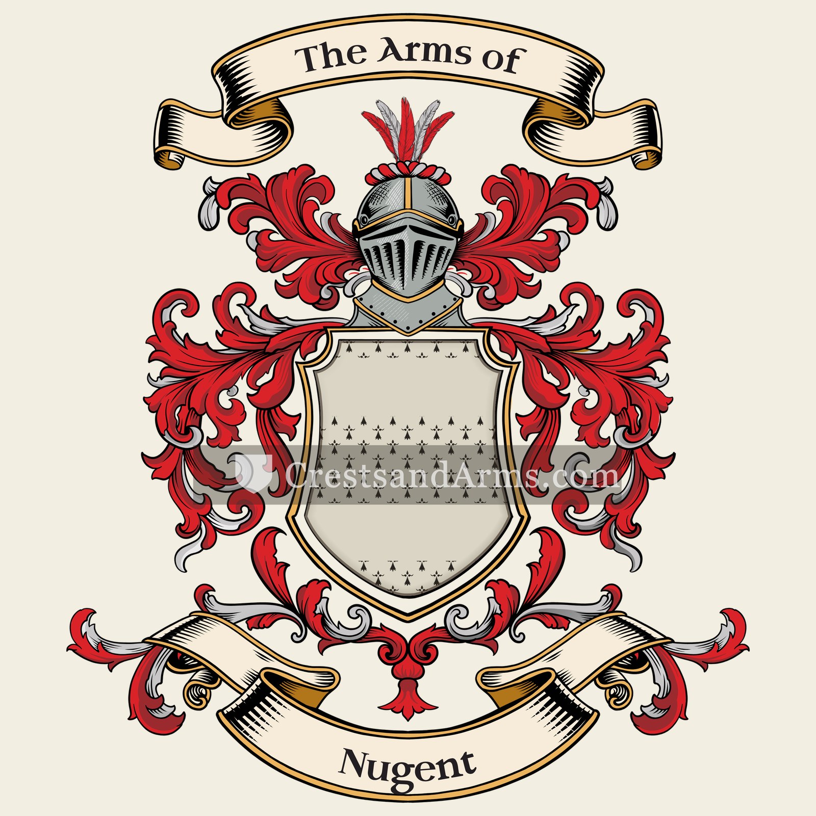 The Nugent coat of arms, drawn from the recorded blazon