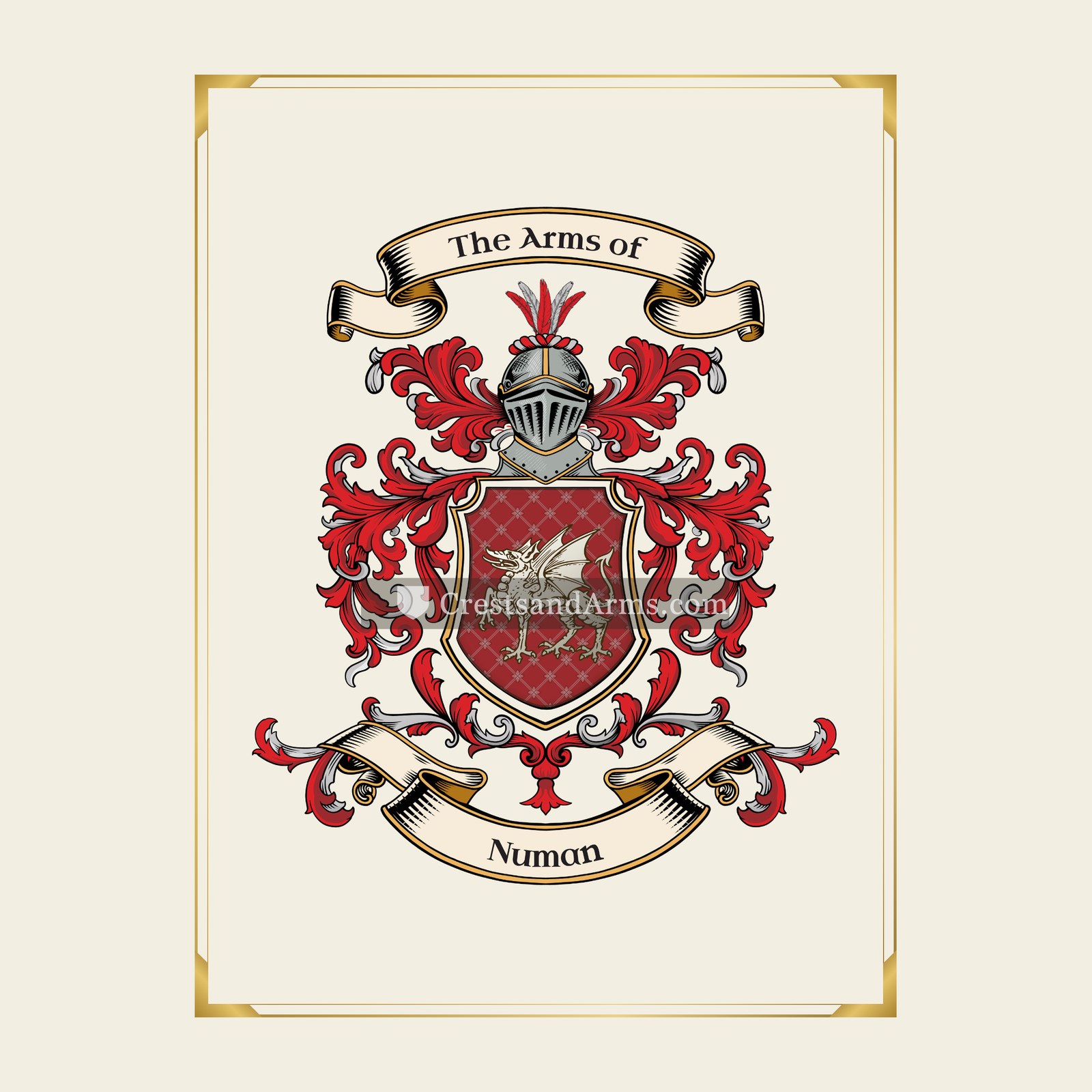 With gold border