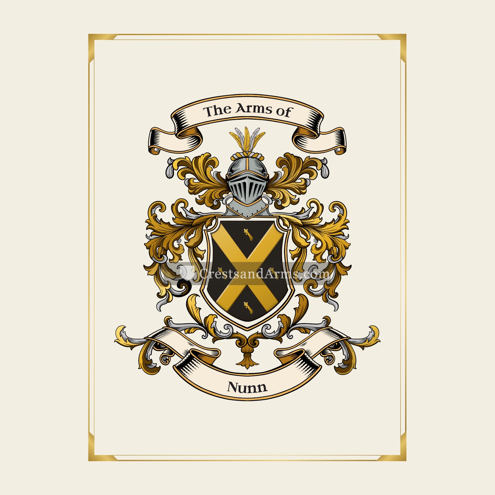 With gold border