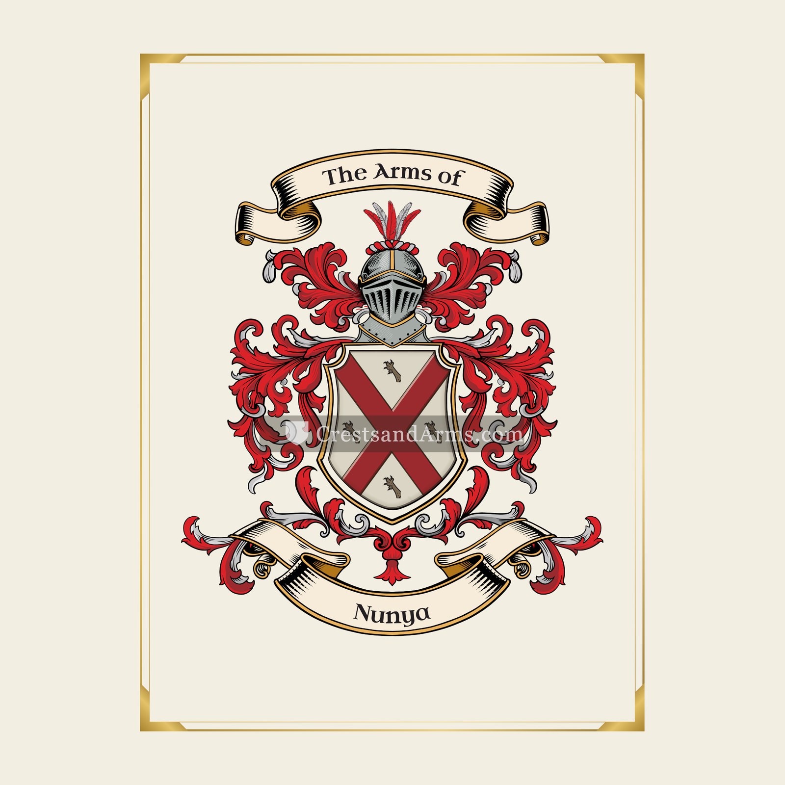 With gold border