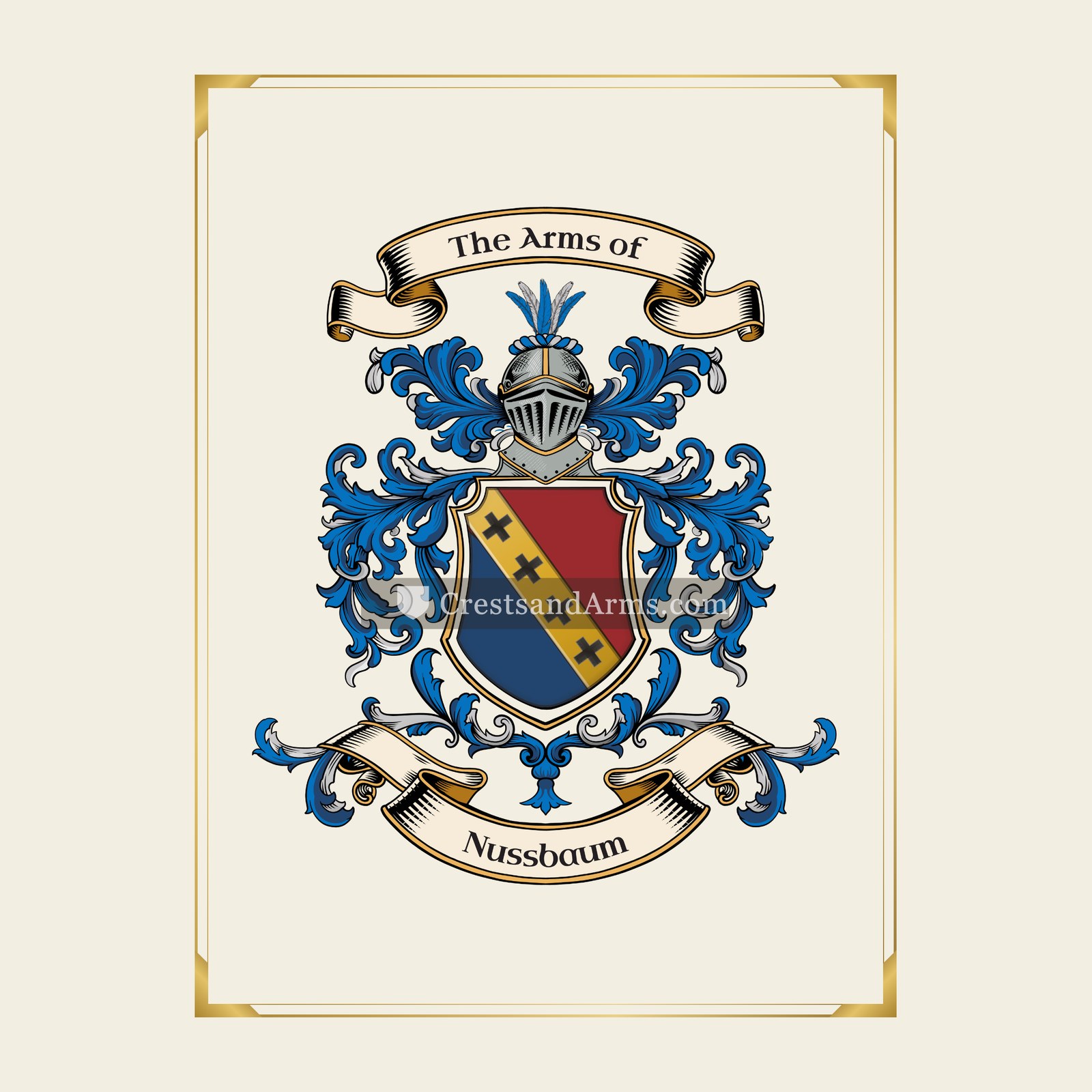 With gold border