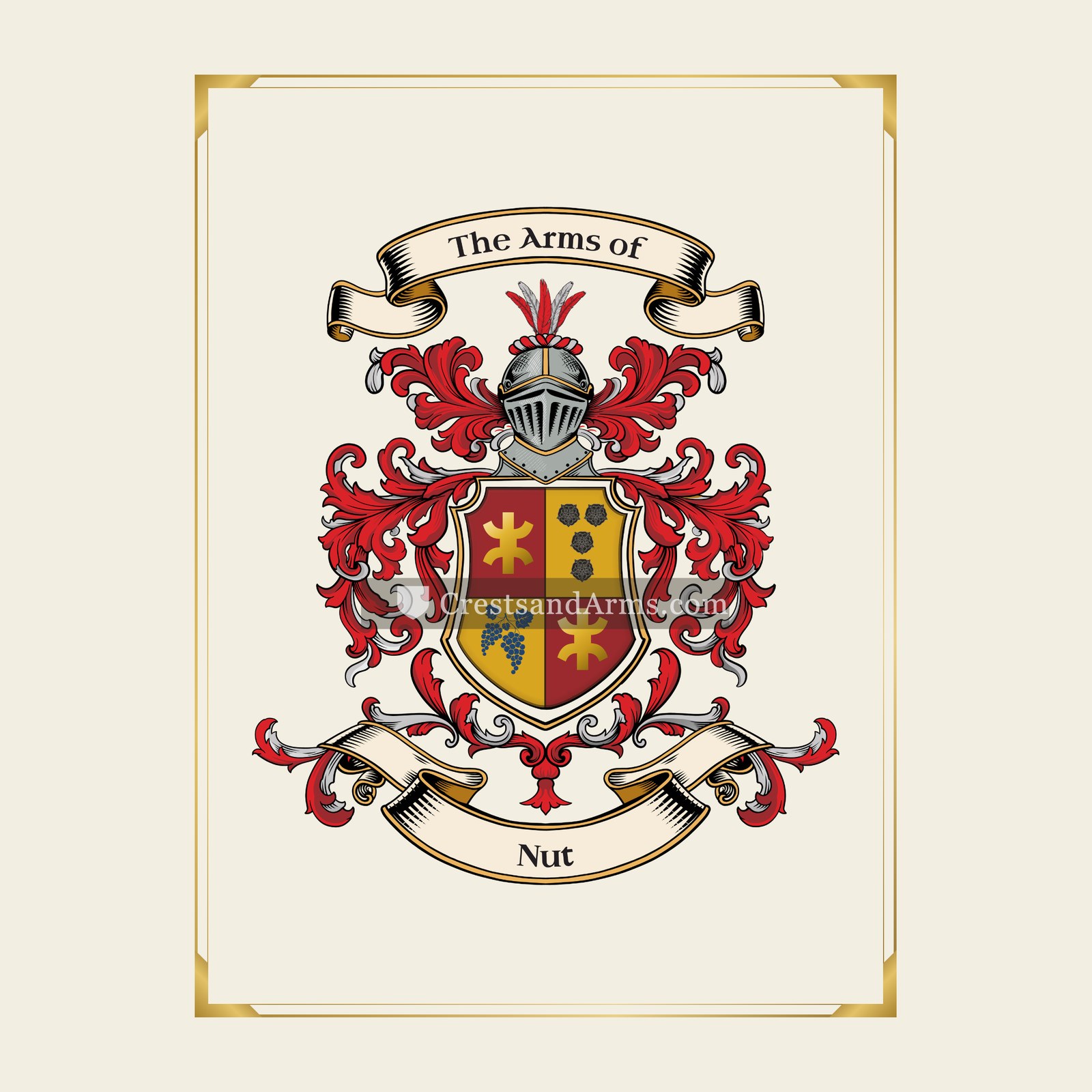 With gold border