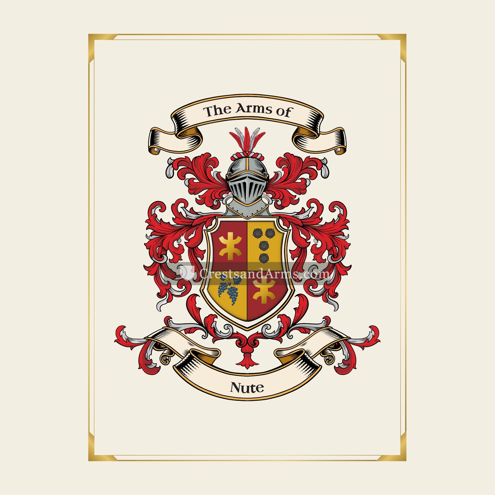 With gold border