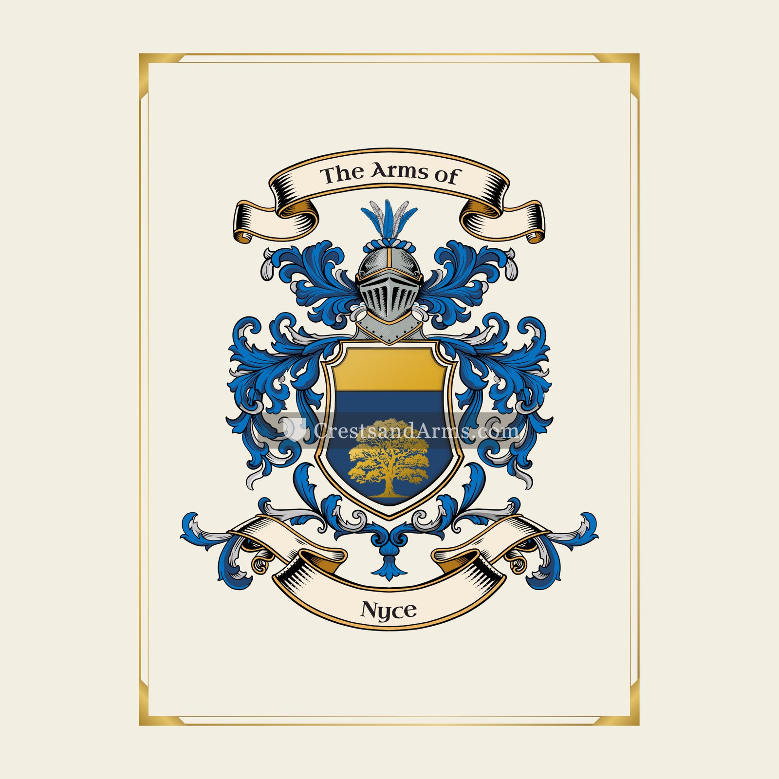 With gold border