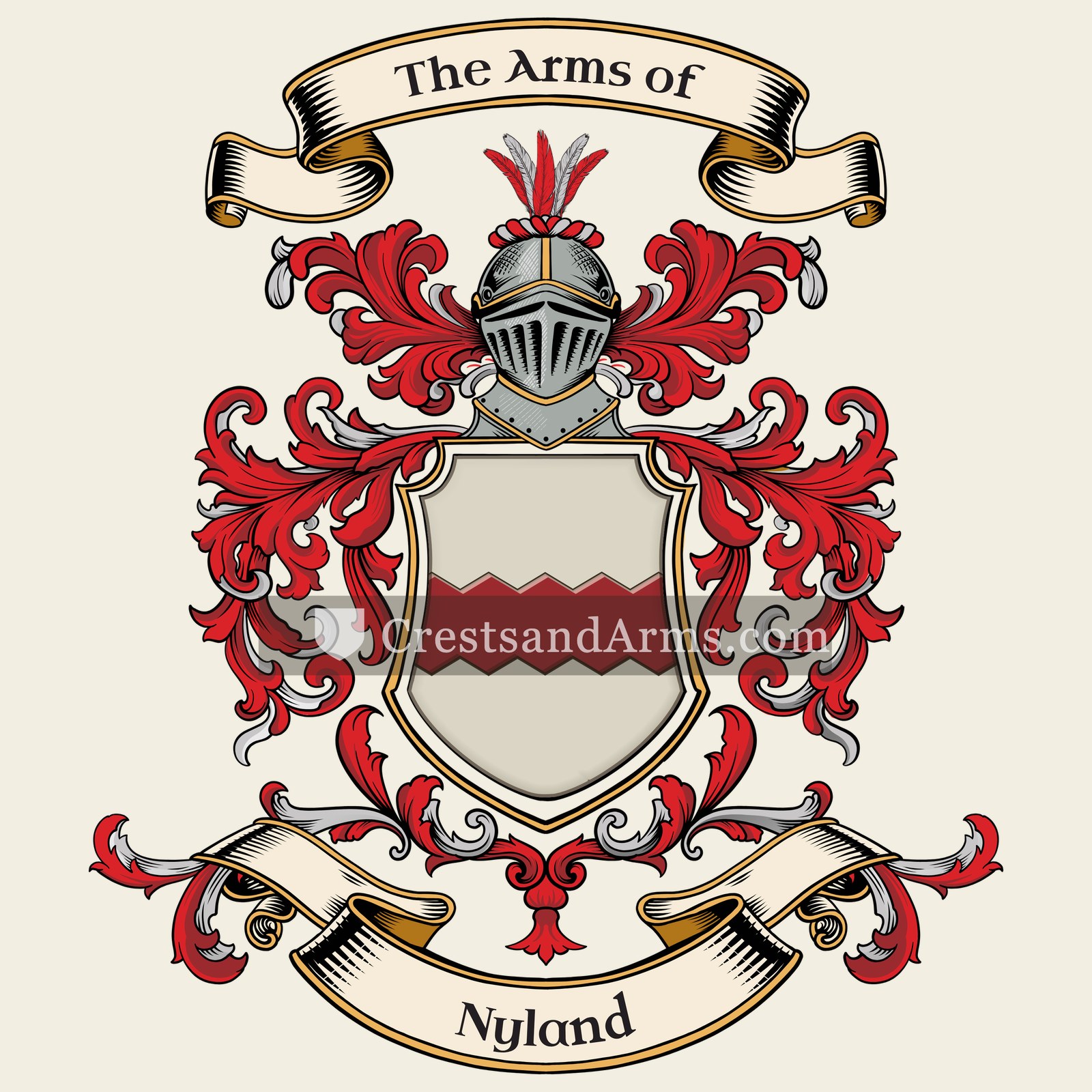 The Nyland coat of arms, drawn from the recorded blazon