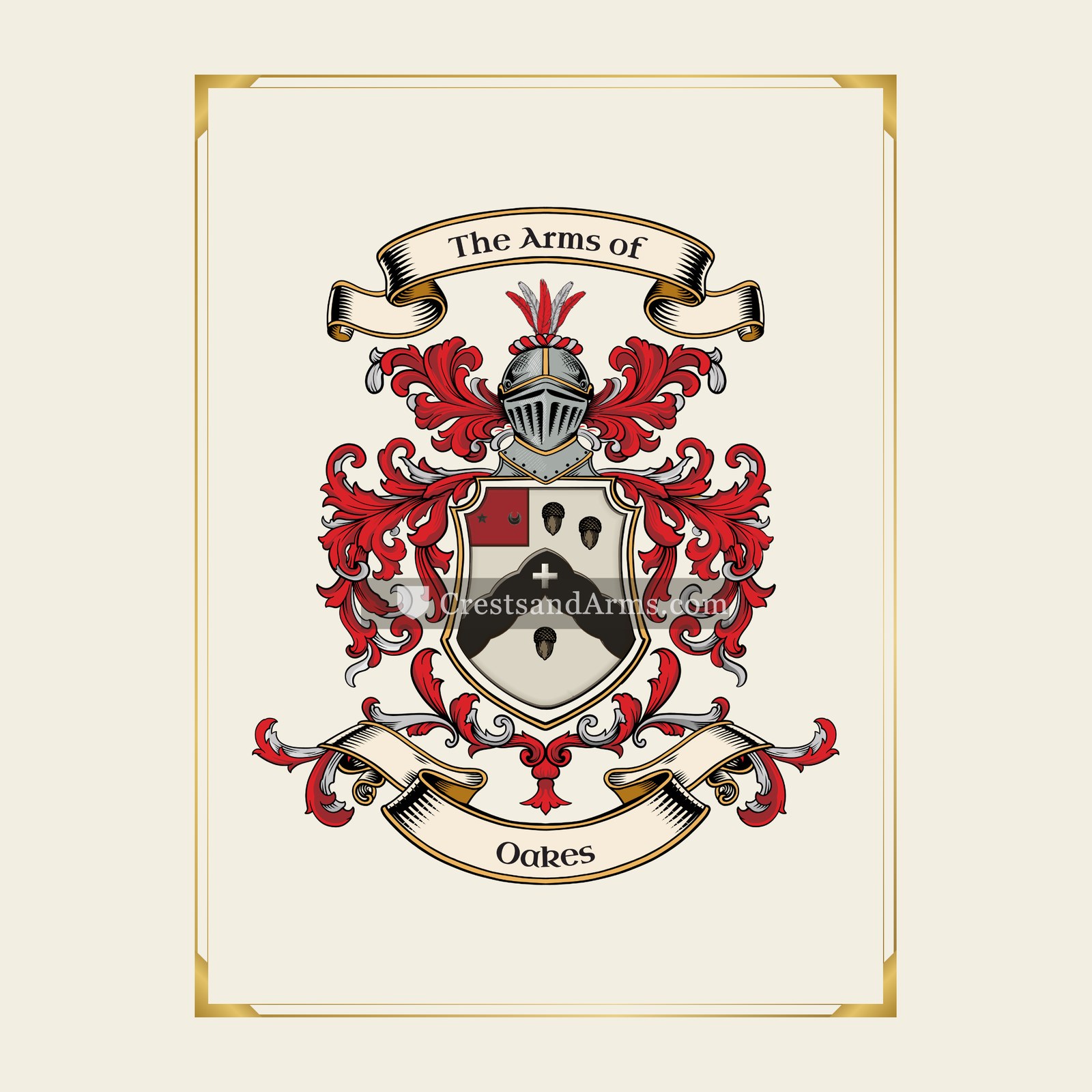 With gold border