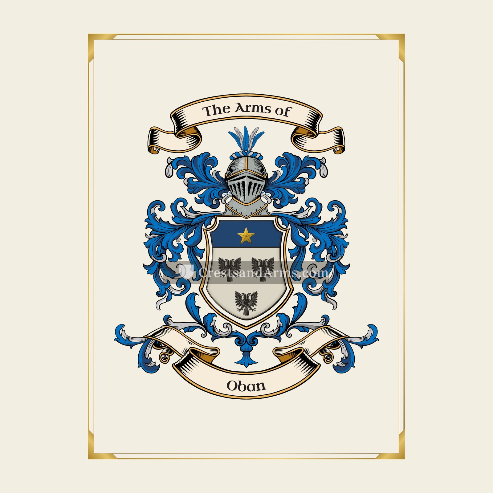 With gold border