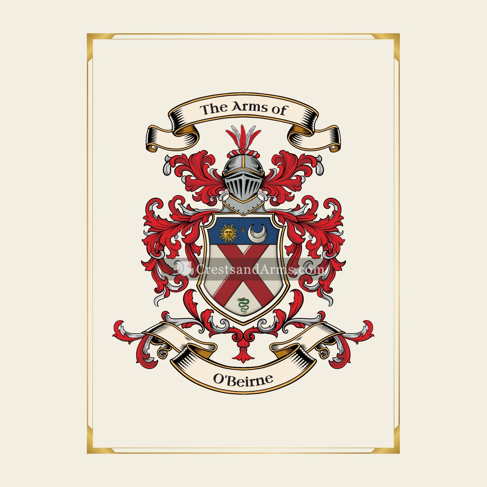 With gold border
