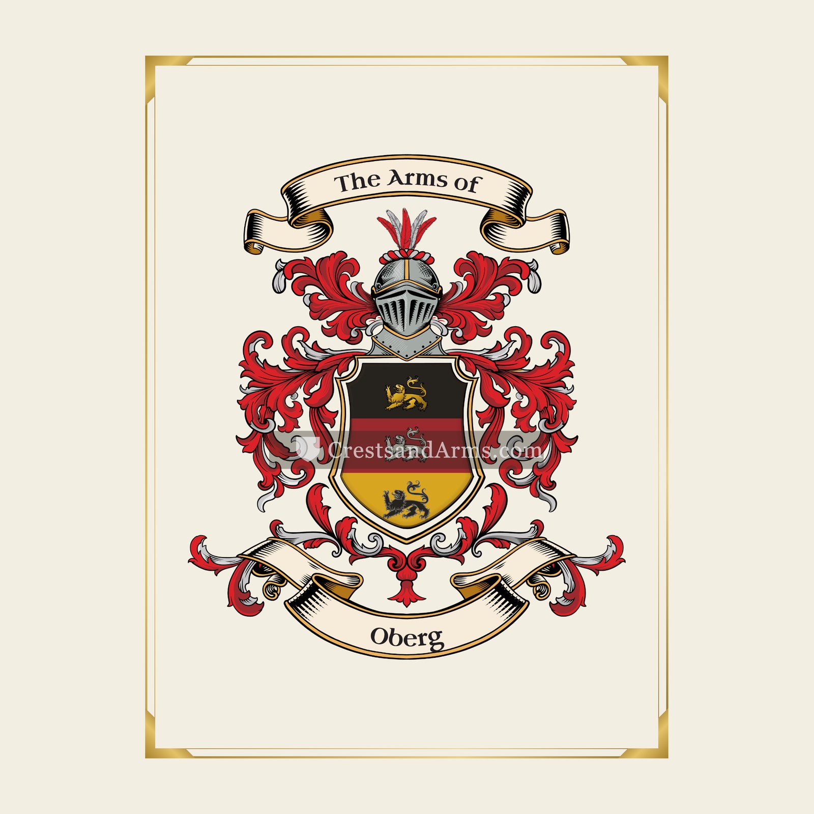 With gold border