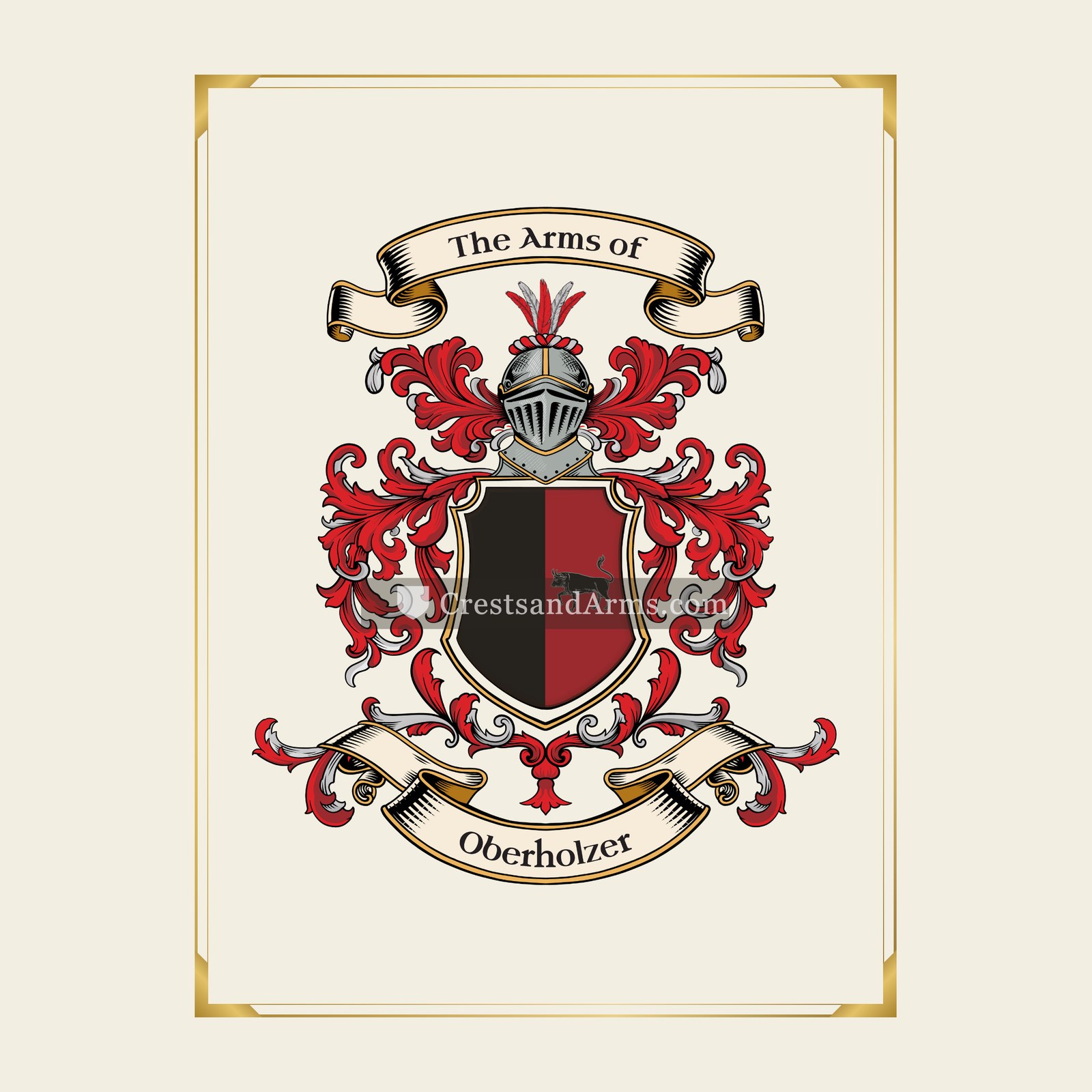 With gold border